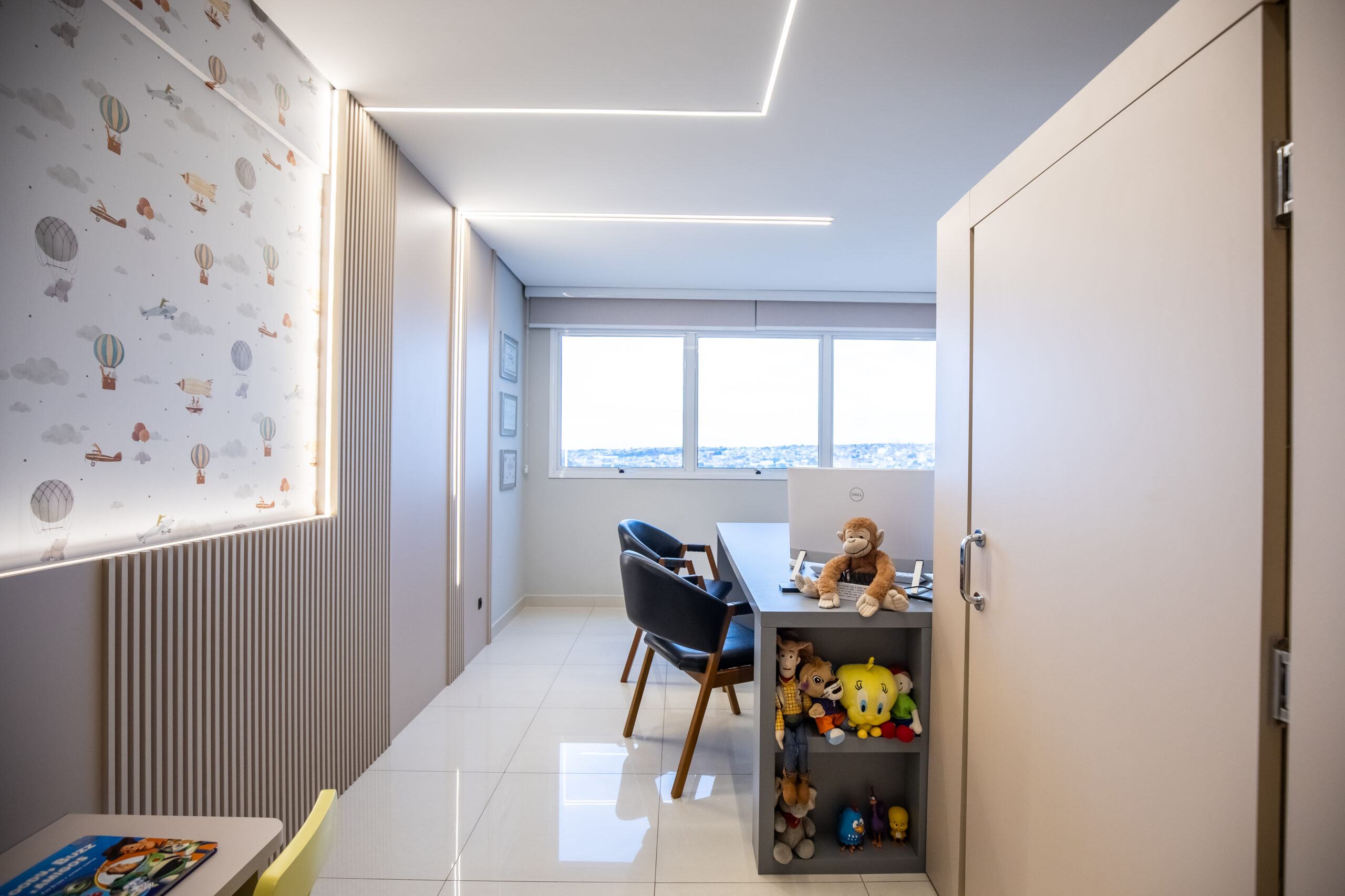Espaço infantil do consultório de audiometria em Indaiatuba